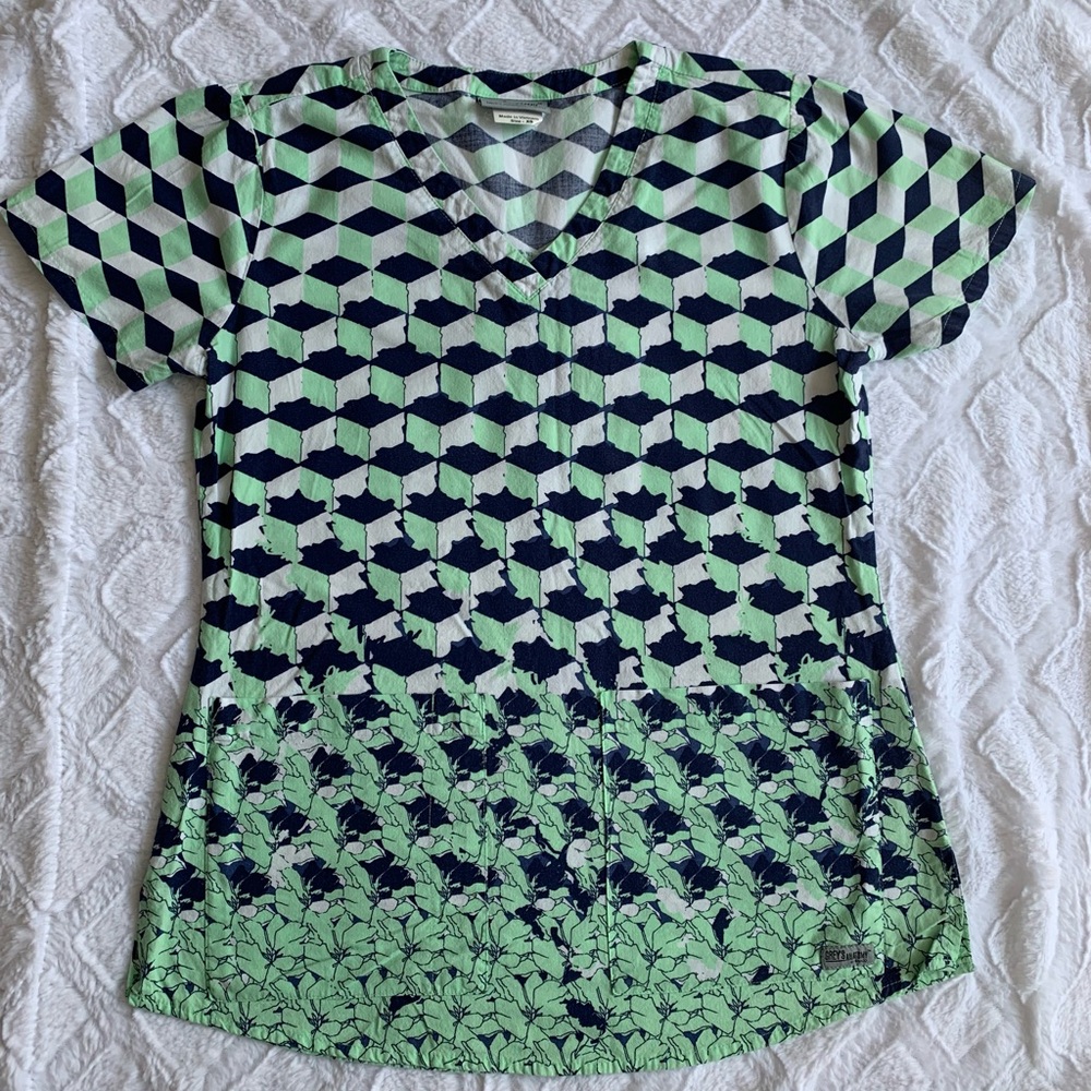 Geometric Grey’s Anatomy Scrub Top